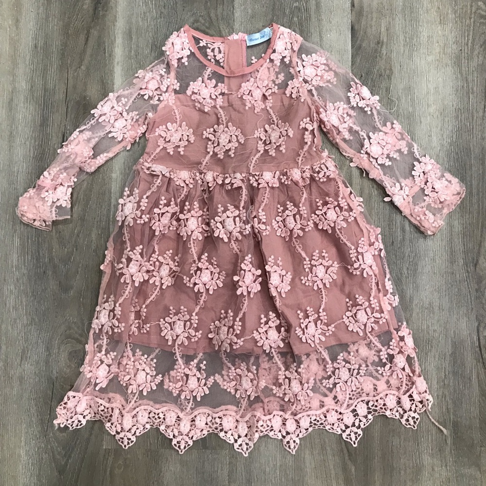 Special occasion lace dusty rose dress